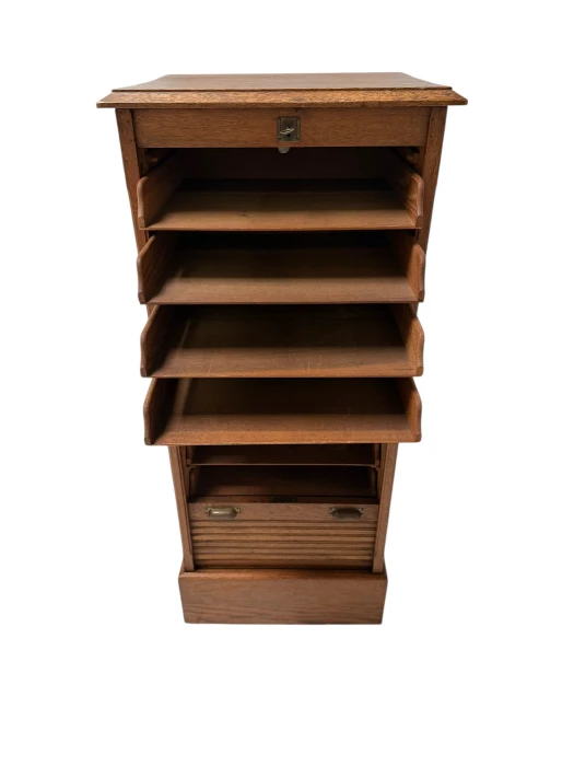 Art Nouveau Filing Cabinet with Tambour Shutter Door, 1900s